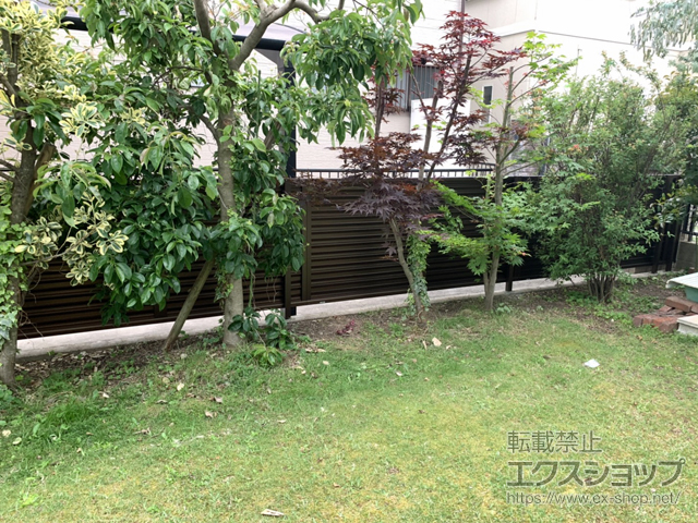愛知県みよし市ののフェンス・柵 ミエーネフェンス 目隠しルーバータイプ 自由柱施工 施工例