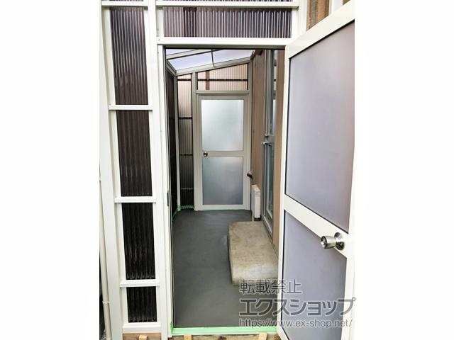 神奈川県藤沢市ののストックヤード スピーネストックヤードF型 波板タイプ ヤード仕様 積雪〜20cm対応 施工例