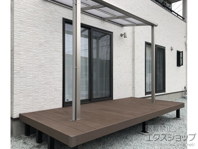宮城県仙台市ののテラス屋根、ウッドデッキ ソラリア F型 テラスタイプ 単体 積雪〜20cm対応 施工例