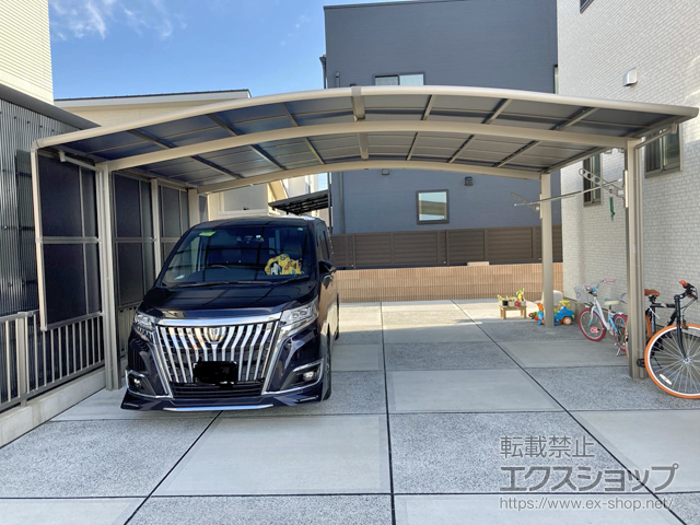 山口県下関市ののカーポート ネスカR (ラウンドスタイル) ワイド 積雪〜20cm対応 施工例