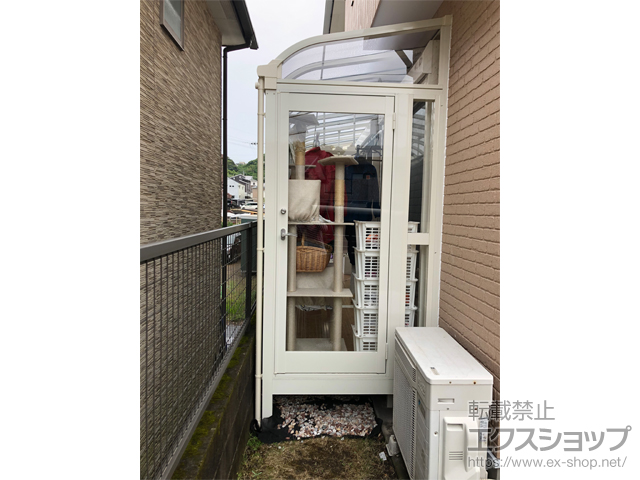 鹿児島県鹿児島市ののテラス囲い・サンルーム サニージュR型 床納まり ランマなし 積雪50cm対応 積雪〜50ｃｍ対応 ＊ガラス組込み仕様＋吊下げ物干し Aセット 施工例