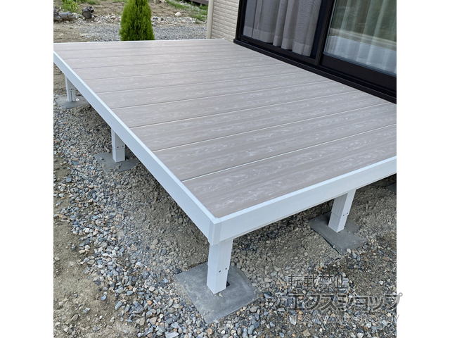 長野県北安曇郡池田町ののウッドデッキ ガーデンフロア ラステラ 通常納まり ダブルフレーム 施工例