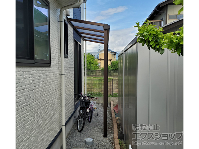 長野県松本市ののテラス屋根 プレシオステラスII F型 テラスタイプ 単体 積雪〜20cm対応 施工例