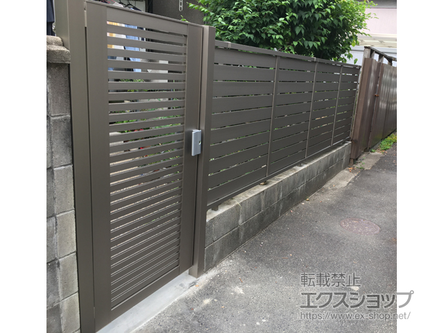 愛知県小牧市ののフェンス・柵 フェンスAB YS3型 横スリット3 フリーポールタイプ 施工例