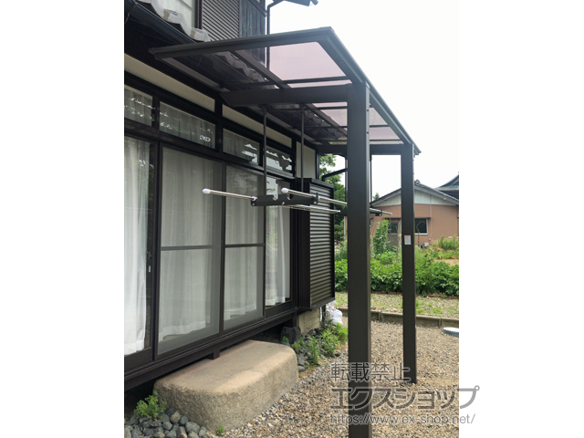 滋賀県東近江市ののテラス屋根 フーゴF 独立テラスタイプ 単体 積雪〜20cm対応 施工例