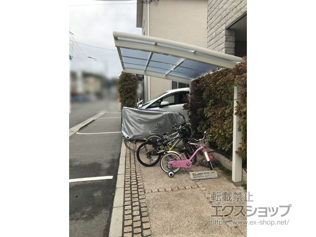 大阪府高槻市ののサイクルポート・駐輪場 ネスカRミニ (ラウンドスタイル) 積雪〜20cm対応 施工例