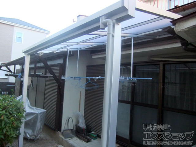 大阪府高槻市ののテラス屋根 ソラリア F型 テラスタイプ 単体 積雪〜20cm対応 施工例