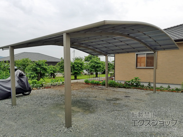 熊本県阿蘇郡西原村ののカーポート ネスカR (ラウンドスタイル) ワイド 積雪〜20cm対応 施工例