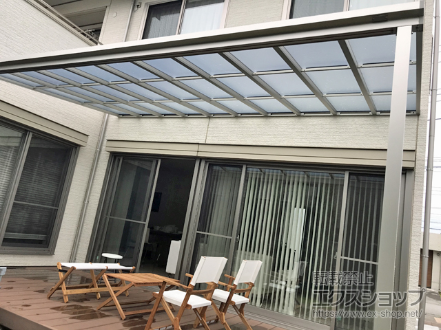 栃木県宇都宮市ののテラス屋根 ソラリア F型 テラスタイプ 単体 積雪〜20cm対応 施工例