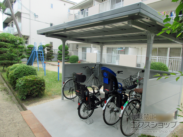 滋賀県草津市ののサイクルポート・駐輪場 イナバ自転車置場 BFタイプ 独立タイプ 一般型 施工例