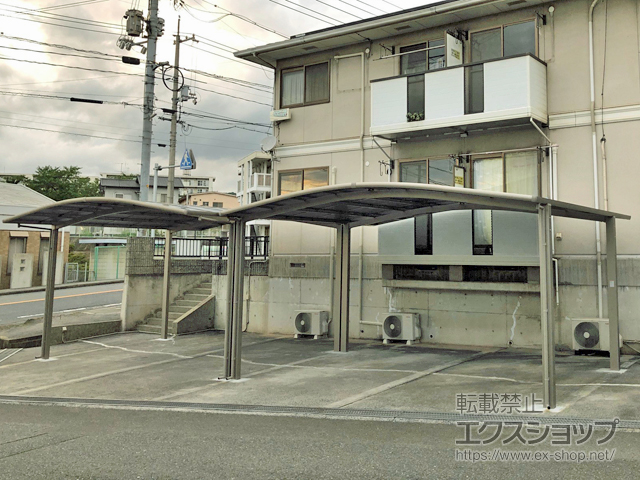 広島県福山市ののカーポート ネスカR (ラウンドスタイル) ワイド 積雪〜20cm対応 施工例