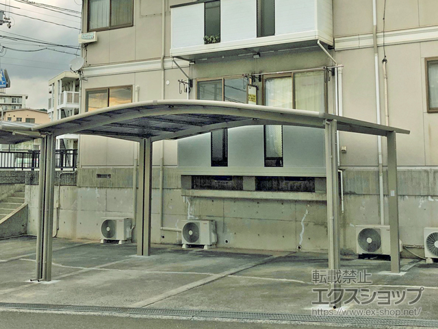 広島県福山市ののカーポート ネスカR (ラウンドスタイル) ワイド 積雪〜20cm対応 施工例