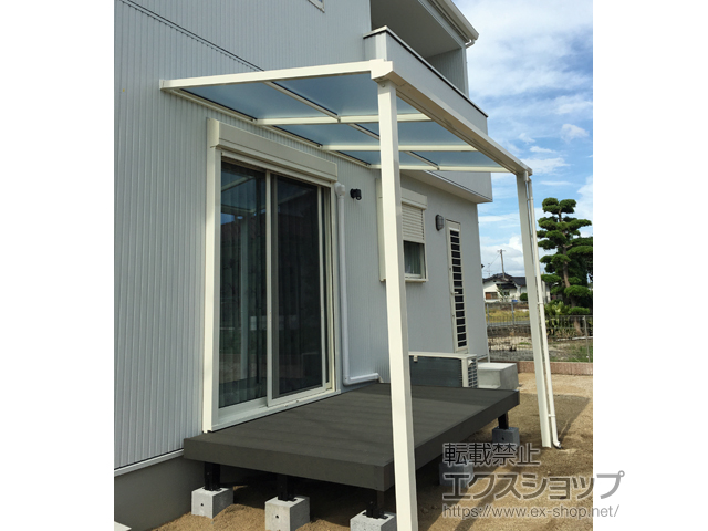 熊本県熊本市ののテラス屋根 ソラリア F型 テラスタイプ 単体 積雪〜20cm対応 施工例