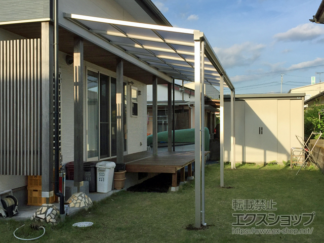 宮崎県都城市ののテラス屋根 ソラリア F型 テラスタイプ 連棟 積雪〜20cm対応 施工例