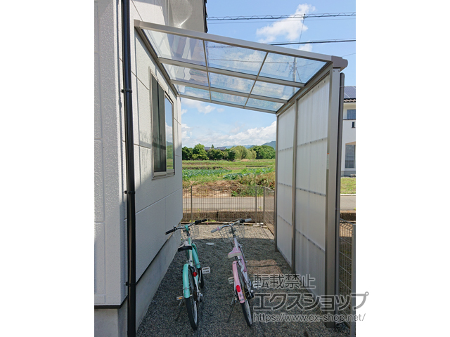 山梨県北杜市ののストックヤード スピーネストックヤードF型 波板タイプ スクリーン仕様 積雪〜20cm対応 施工例