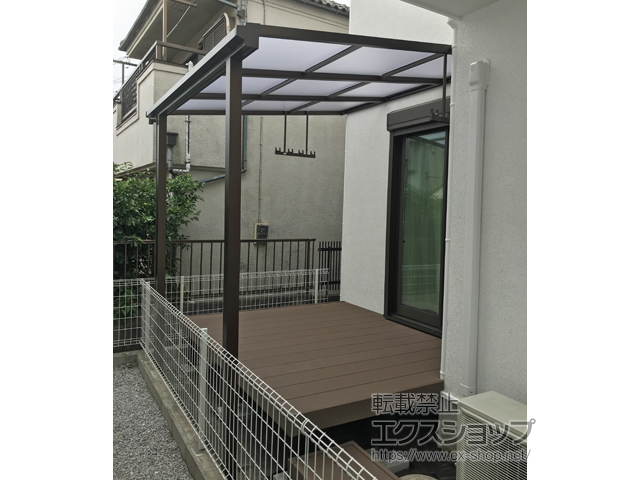 東京都西東京市ののテラス屋根 ソラリア F型 テラスタイプ 単体 積雪〜20cm対応 施工例