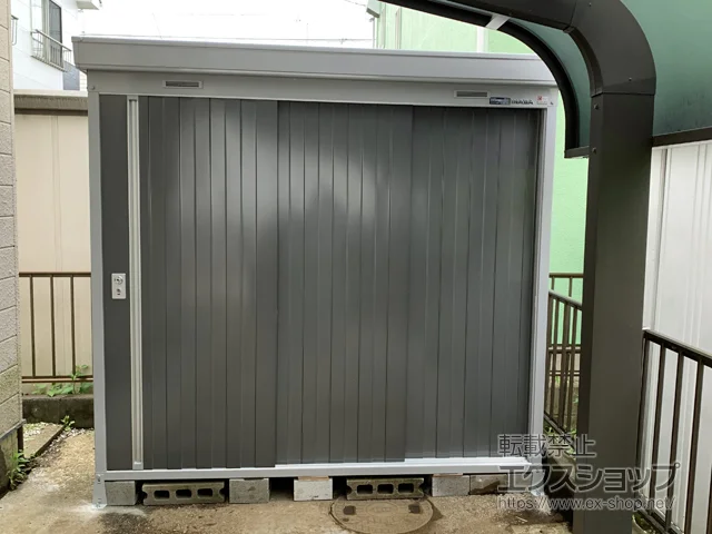 埼玉県入間郡毛呂山町のイナバの物置・収納・屋外倉庫 ネクスタ 一般型 2210×950×2020（NXN-21S） NXN-21S-PG 施工例