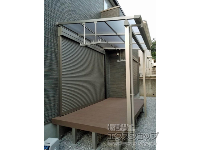 東京都町田市ののテラス屋根 プレシオステラスII F型 テラスタイプ 単体 積雪〜20cm対応 施工例