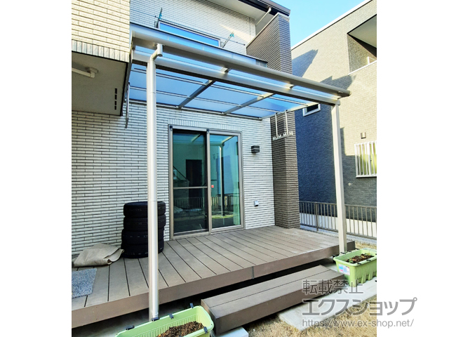 栃木県宇都宮市ののテラス屋根 ソラリア F型 テラスタイプ 単体 積雪〜20cm対応 施工例