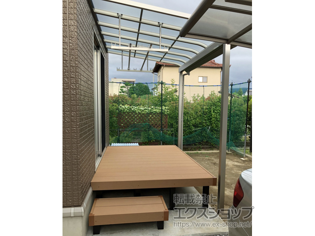 長野県長野市ののテラス屋根 ソラリア R型 1500 テラスタイプ 単体 積雪〜50cm対応 施工例