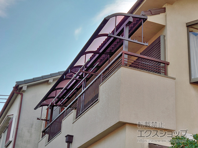 大阪府岸和田市ののバルコニー・ベランダ屋根 ソラリア R型 屋根タイプ 連棟 積雪〜20cm対応 施工例