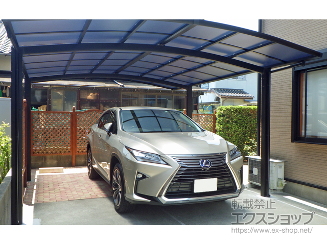 山口県下関市ののカーポート ネスカR (ラウンドスタイル) ワイド 積雪〜20cm対応 施工例