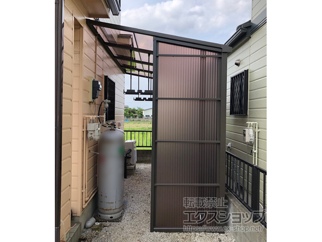 埼玉県行田市ののストックヤード スピーネストックヤードF型 波板タイプ 袖壁仕様 積雪〜20ｃｍ対応 施工例