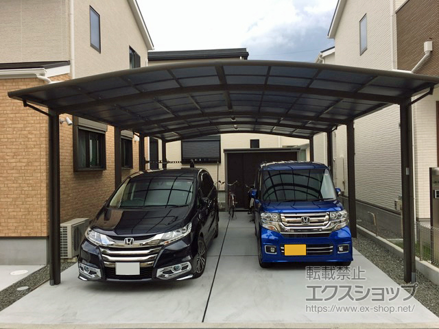 奈良県北葛城郡王寺町ののカーポート ネスカR (ラウンドスタイル) ワイド 縦連棟 積雪〜20cm対応 施工例