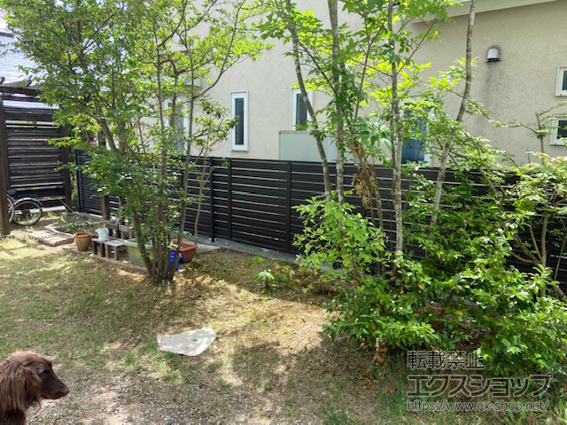 宮城県富谷市ののフェンス・柵 フェンスAB YS3型 横スリット3 フリーポールタイプ 施工例