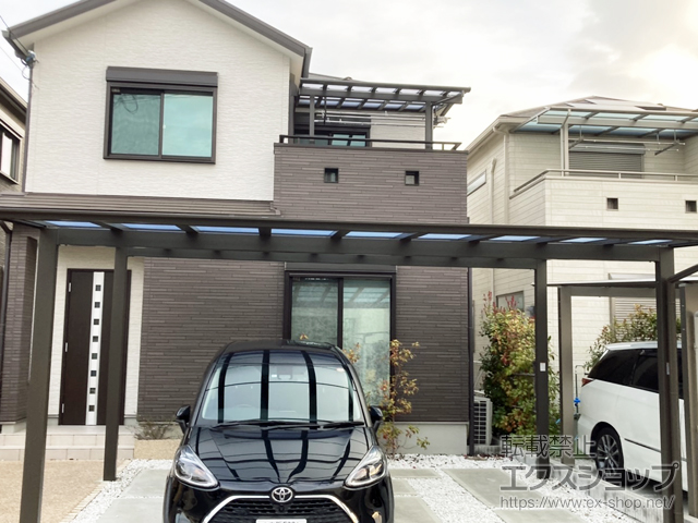 大阪府高槻市ののカーポート ソリッドポート ワイド 積雪〜20cm対応 施工例