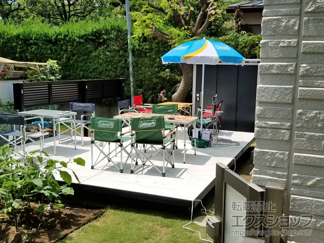 東京都葛飾区ののウッドデッキ ガーデンフロア ラステラ 張り出し納まり 施工例