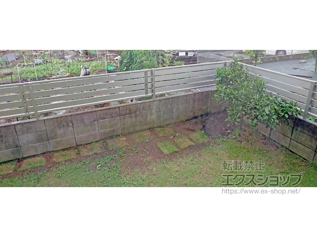 東京都東久留米市ののフェンス・柵 シンプレオフェンスSY1型 横スリット 自由柱施工 施工例