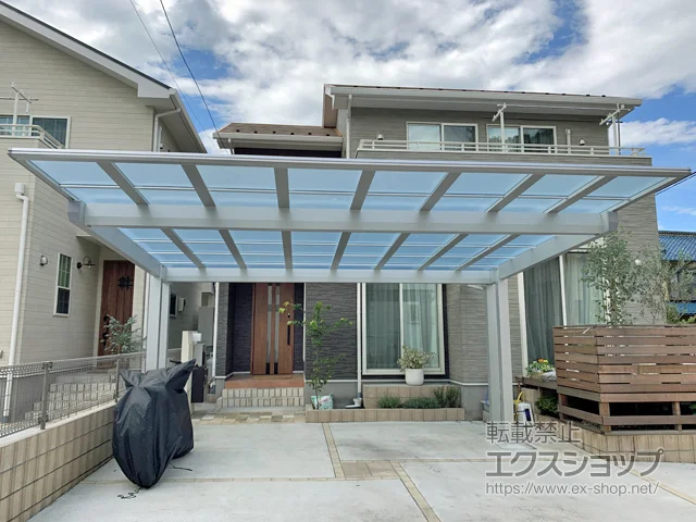 埼玉県宝塚市のValue Selectのカーポート エフルージュツインEX FIRST 後方支持タイプ 積雪〜20cm対応 施工例