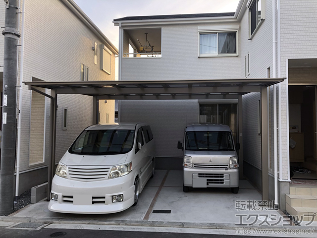 大阪府寝屋川市ののカーポート ソリッドポート ワイド 積雪〜20cm対応 施工例