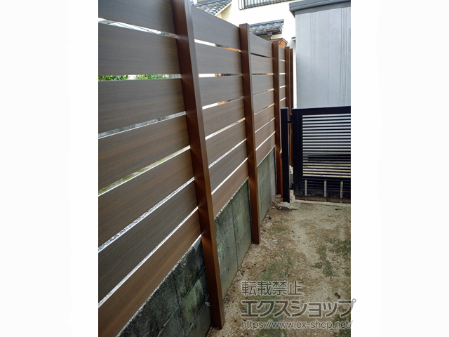 大分県大分市ののフェンス・柵 プラドフェンス ジョイントなし仕様 板7段 隙間15mm 施工例