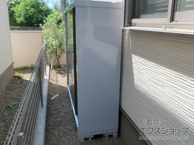 千葉県柏市のの物置・屋外倉庫 シンプリー 一般型 1940×515×1603（MJX-195D-P） MJX-195D-P-PG 施工例