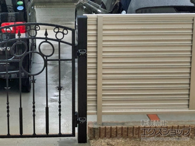 熊本県熊本市ののフェンス・柵 ミエーネフェンス 目隠しルーバータイプ 自由柱施工 施工例