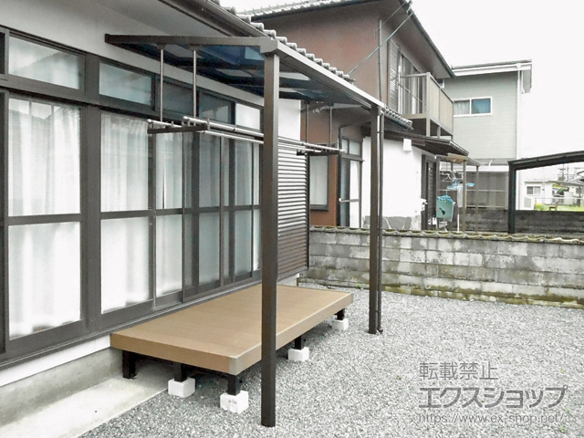 宮崎県都城市ののテラス屋根 ソラリア F型 テラスタイプ 単体 積雪〜20cm対応 施工例