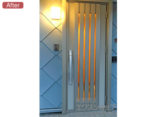 北海道札幌市のLIXIL リクシル（トステム）の玄関ドア リシェント玄関ドア3 断熱K2仕様 片開き仕様(ランマ無)R M27型 ※タッチキー仕様(リモコンタイプ) 施工例