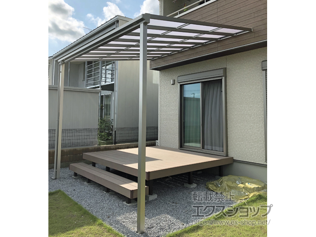 栃木県小山市ののテラス屋根 ソラリア F型 テラスタイプ 単体 積雪〜20cm対応 施工例