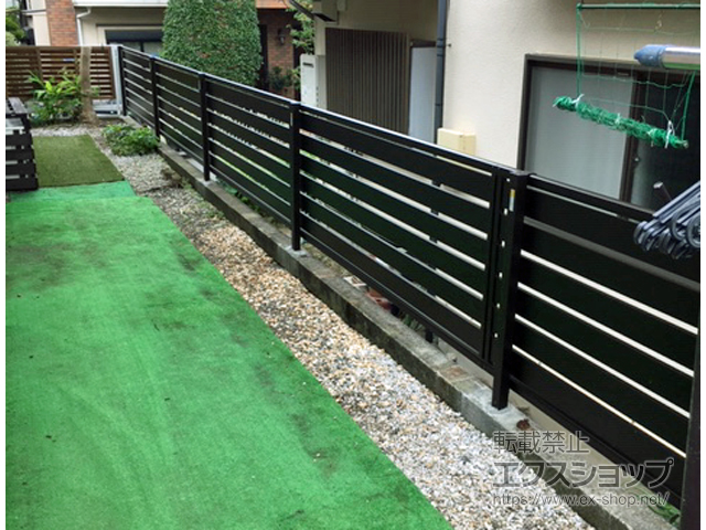 神奈川県海老名市ののフェンス・柵 モクアルフェンス 横板タイプ 自由柱施工 施工例