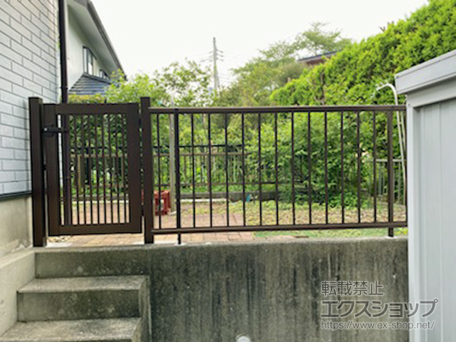 静岡県伊豆市ののフェンス・柵 ミエッタフェンス 防犯たて格子タイプ　自由柱施工 施工例