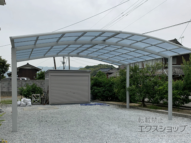 福岡県京都郡みやこ町ののカーポート ネスカR (ラウンドスタイル) ワイド 積雪〜20cm対応 施工例