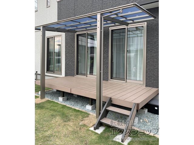 宮城県柴田郡柴田町ののテラス屋根 フーゴF 独立テラスタイプ 単体 積雪〜20cm対応 施工例