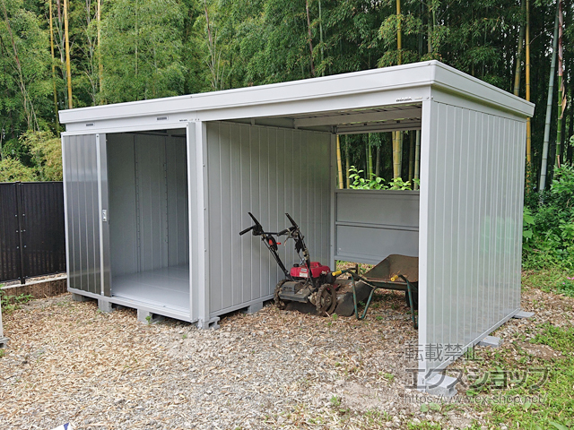 東京都八王子市のの物置・屋外倉庫 ネクスタウィズ 一般型 4420×2210×2075 左扉タイプ NXN-48S・48SK-PG 施工例