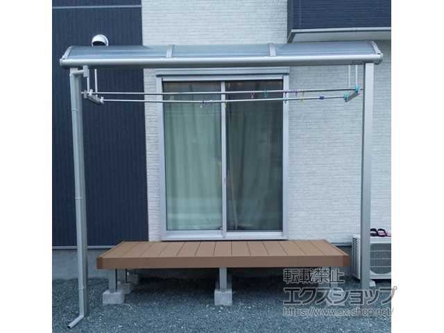熊本県熊本市ののテラス屋根 ソラリア R型 テラスタイプ 単体 積雪〜20cm対応 施工例