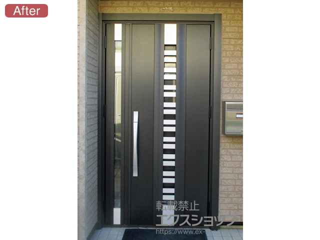 千葉県鴨川市のLIXIL リクシル（トステム）の玄関ドア リシェント玄関ドア3 断熱K4仕様 親子仕様(ランマ無)R G82型 ※タッチキー仕様(リモコンタイプ) 施工例