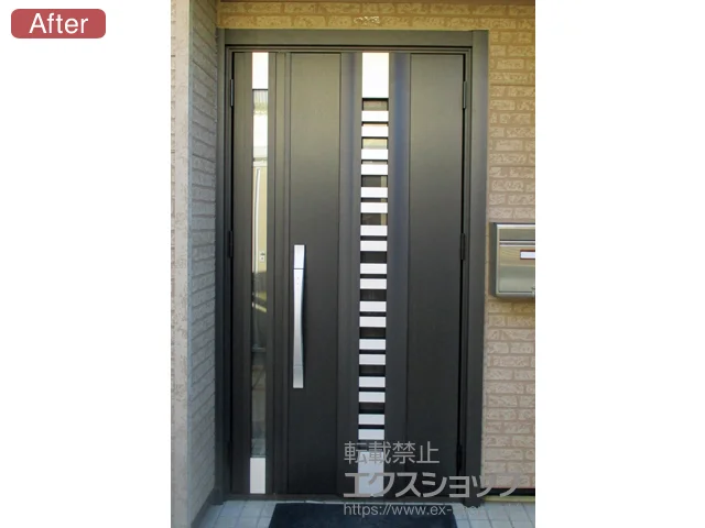 千葉県鴨川市のLIXIL リクシル（トステム）の玄関ドア リシェント玄関ドア3 断熱K4仕様 親子仕様(ランマ無)R G82型 ※タッチキー仕様(リモコンタイプ) 施工例