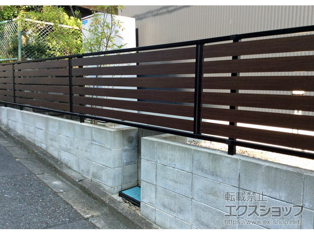 奈良県北葛城郡王寺町ののフェンス・柵 モクアルフェンス 横板タイプ 自由柱施工 施工例