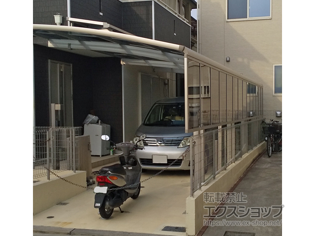 大阪府堺市ののカーポート レイナポートグラン 縦連棟　積雪〜20cm対応 施工例